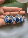 Blue Flower Polymer Clay Earrings
