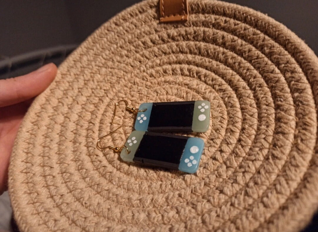 Blue and Green AC Switch Inspired Earrings